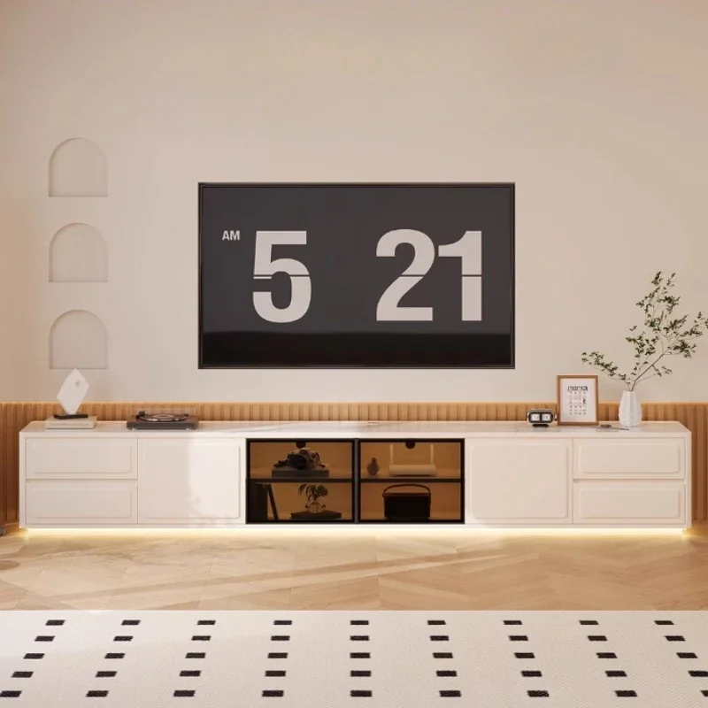 

Floor Modern Tv Cabinet Light Luxury White Storage Cabinet Entertainment Center Meuble Tv Living Room Furniture