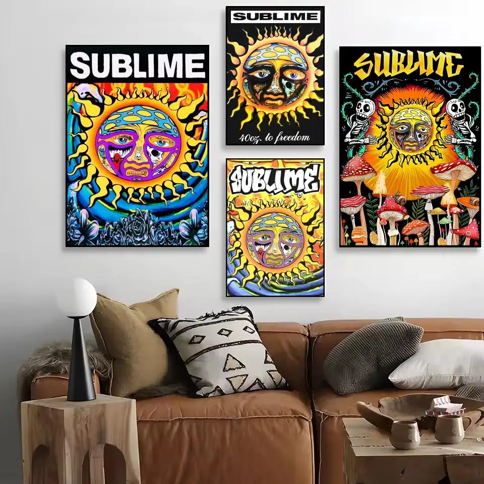 S-Sublime Band Reggae Poster HD Art Mural Wallart Poster กันน้ำวินเทจพิมพ์ตกแต่งสำหรับตกแต่งบ้าน DIY