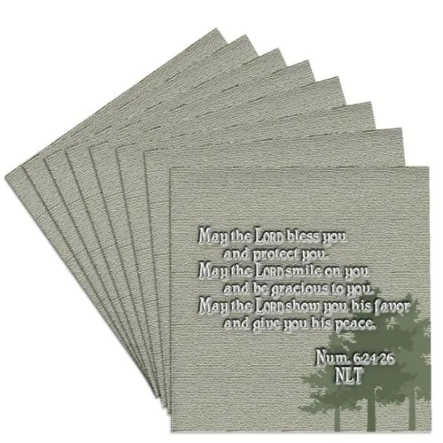 

cst_22340_4 Aaron's Blessing Numbers 6 24 26 Bible Verse Ceramic Tile Coasters Set of 8