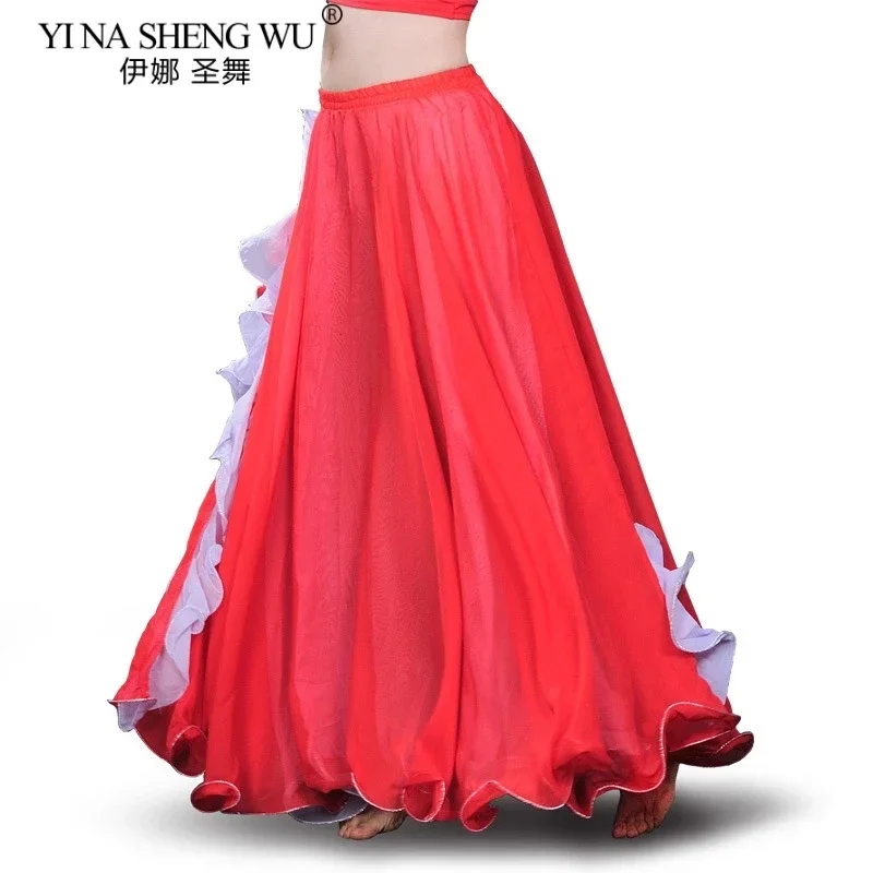 Traje de danza del vientre Sexy para mujer, falda larga con diseño dividido, vestido de actuación en escenario, Ropa de baile para mujer, ropa de danza Oriental