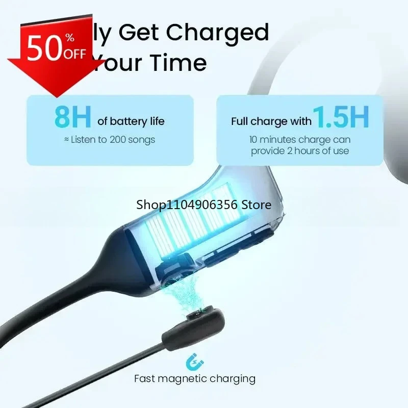 

for PurFree BC01 Bone Conduction Headphones Qcc3044 BT5.2 Earphones IP67 Waterproof Protect Hearing Sports Headset