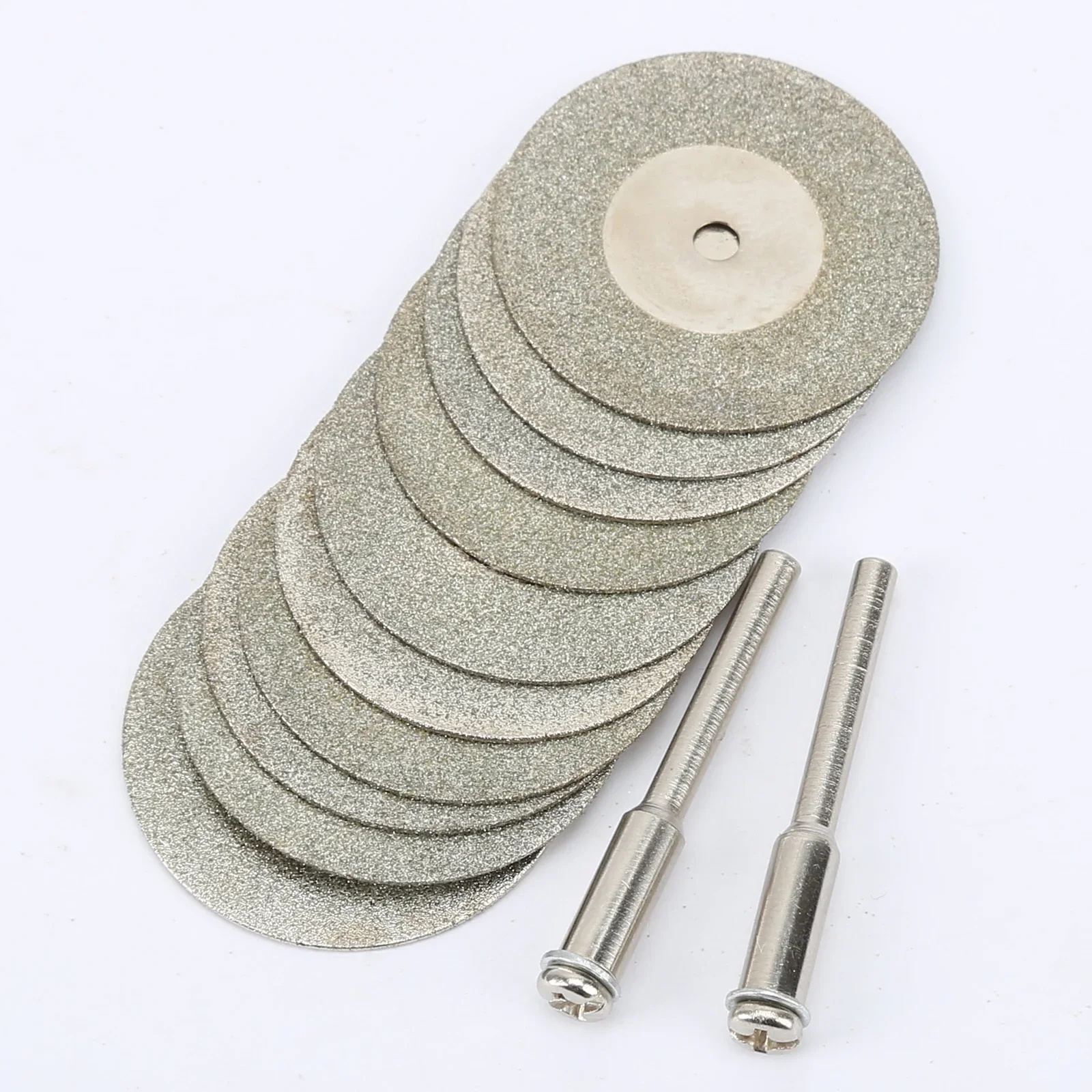 10Pcs/set 30mm Diamond Cutting Discs with 2 Arbor Shaft Cut Off Blade Drill Bit Dremel Rotary Tool Abrasive Cut Metal