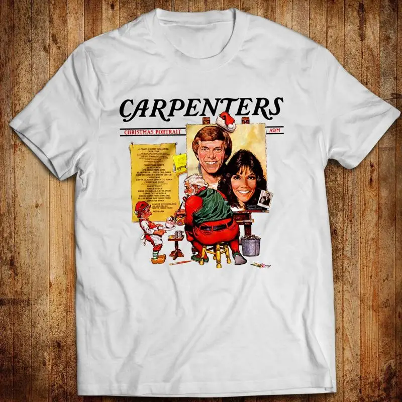 

Классический рождественский портретный альбом, музыкальная хлопковая футболка, плотники, концерт, Санта-Клаус