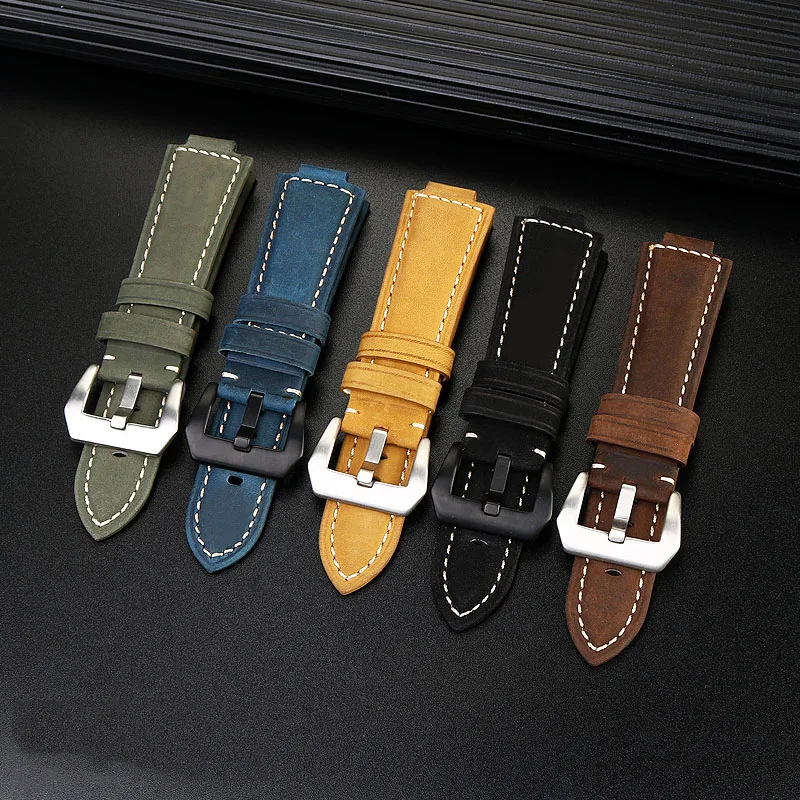 Retrofit Frosted Leather Watch Band Accessories For G-SHOCK Casio small steel gun GM110 GM2100 DW5600 GW-B5600 GW-M5610 Series