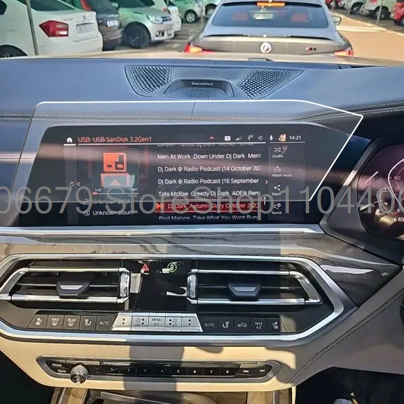 Tempered Glass Screen Protector for BMW X5 X6 X7 G05 G06 G07 2019~2023 12.3inch right hand drive Car gps Navigation protective