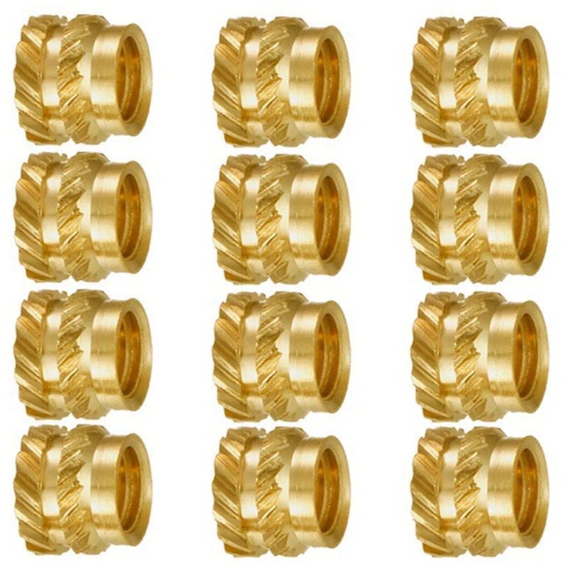 100Pcs M3 Thread Knurled Brass Threaded Heat Set Heat Resistant Insert Embedment Nut,M3X5X4,For 3D Printer Voron 2.4 Etc