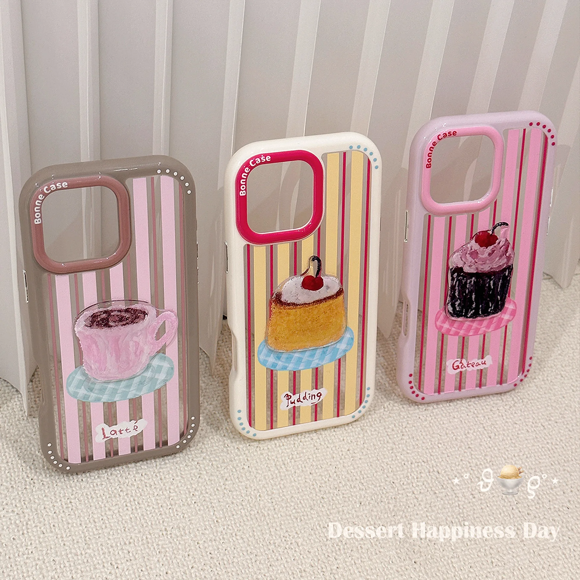الكرز أكواب الحلوى كعكة القهوة النفط اللوحة جراب هاتف آيفون 17 16 15 14 13 12 11 برو ماكس X حافظة لطيف فاخر الكرتون غطاء