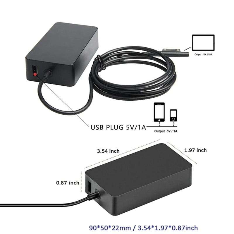 HXBE-최신 65W 노트북 고속 충전 USB AC 어댑터, 서피스 프로 노트북용 충전기