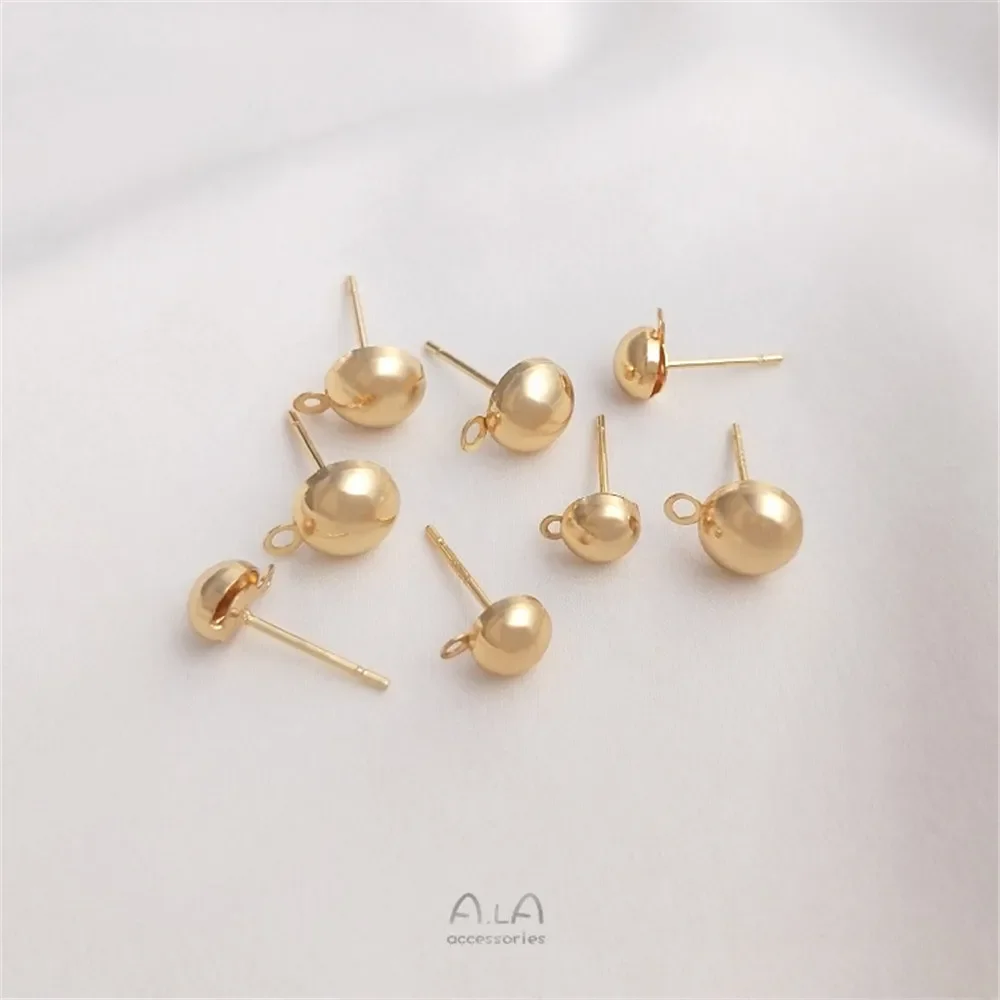 

925 silver needle semicircle with hanging ear-pin 14K gold color ear-pin handmade ear-accessory DIY material