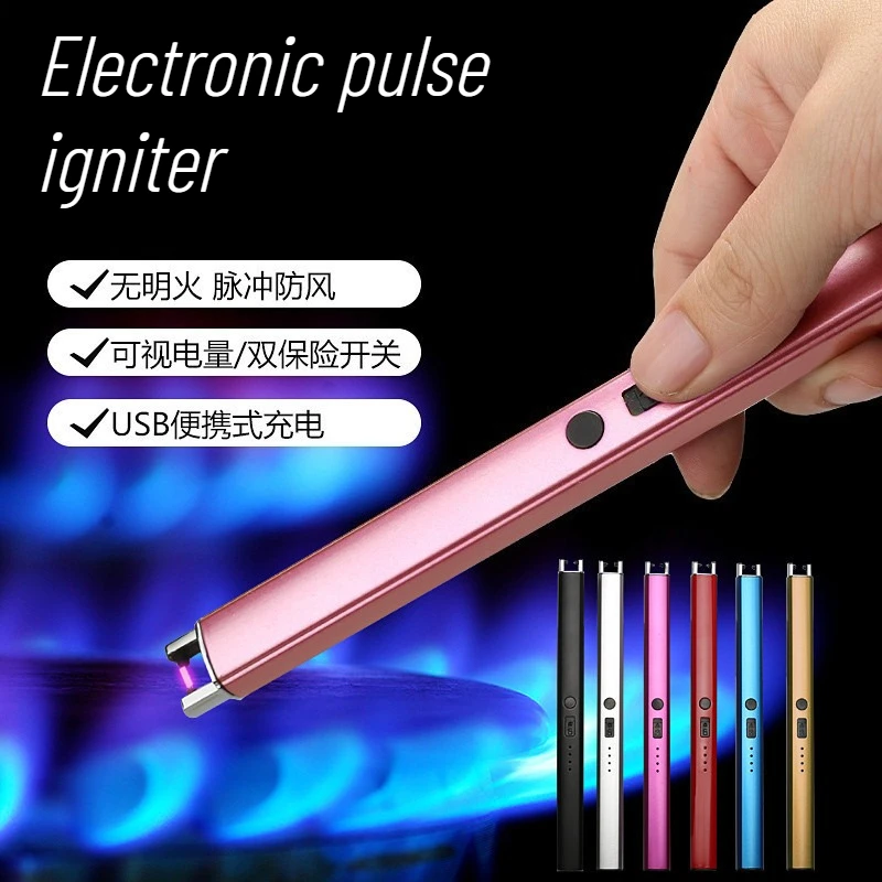 

Aromatherapy Candles Gas Stove Windproof Igniter Visual Battery Level Creative Charging USB Lighter Cigarette Accessories
