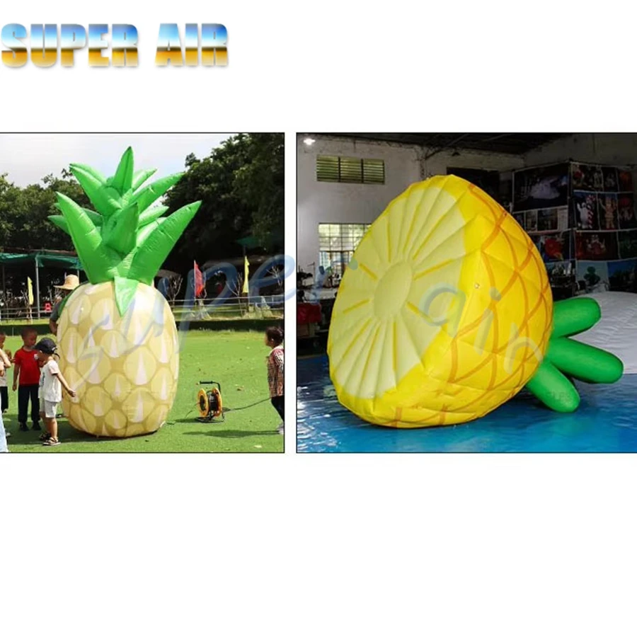 カスタマイズ生産の人工鮮やかなインフレータブルフルーツモデル、ビル装飾用インフレータブルパイナップル