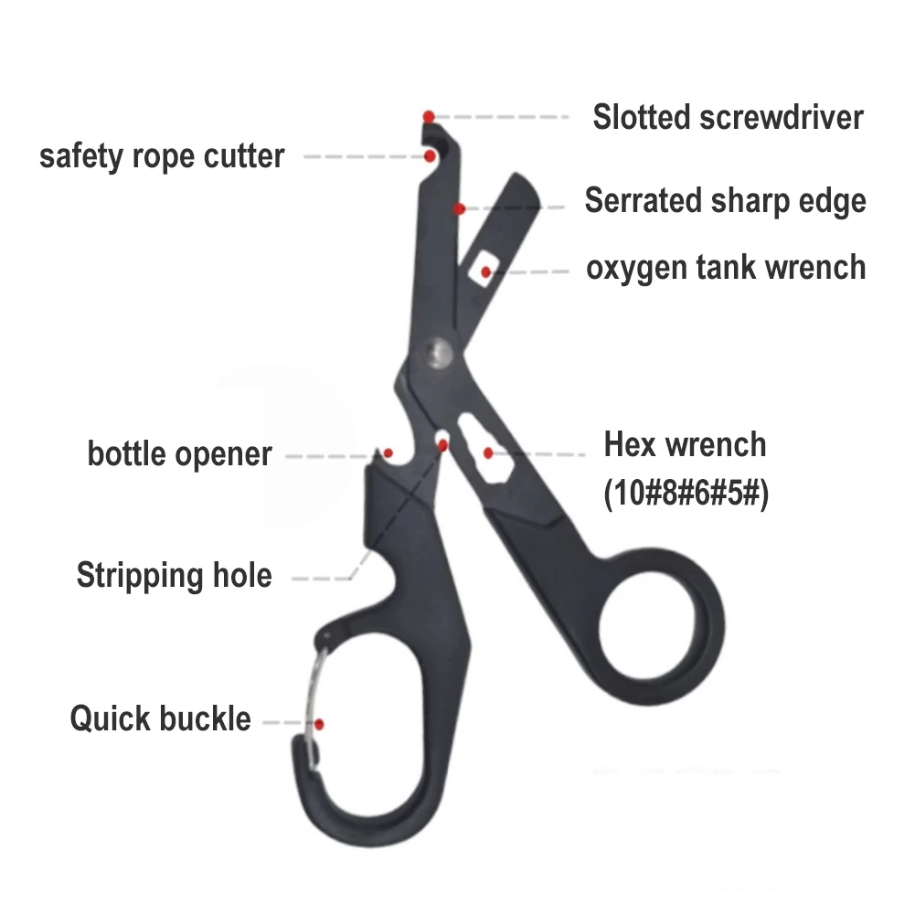 1 Piece Rescue Scissors Outdoor Sports Camping Gear Multifunctional Rescue Scissors Aid Scissors Trauma Shears Survival Tool