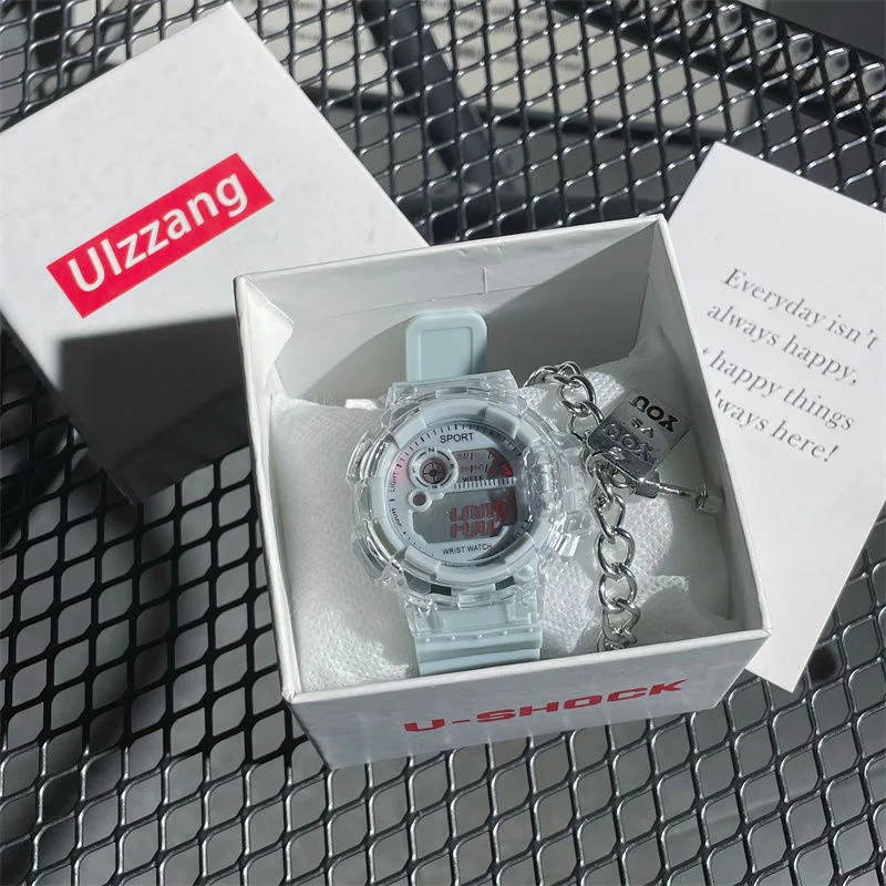Reloj electrónico deportivo de alta belleza para mujer, reloj para fiesta de estudiantes, escuela secundaria, chica blanca, glaciar, Instagram