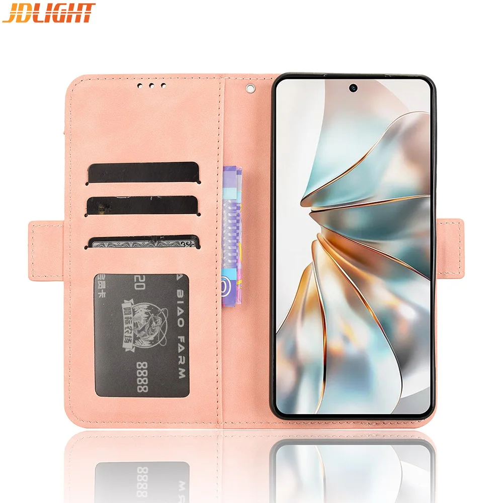 

Leather Wallet Case for ZTE nubia Z60S / Z60S Pro, Magnetic Book Flip Cover, Card Photo Holder, Luxury Mobile Phone Cases