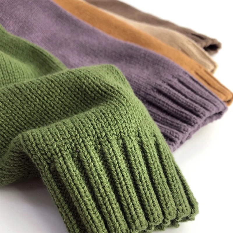 Herbst-Winter-Mode: Warme Pullover für Jungen und Mädchen, einfarbig, gestrickt, mit Rundhalsausschnitt, Oberteile für Kinder im Alter von 2 bis 8 Jahren, Unterhemd. – Detail 11