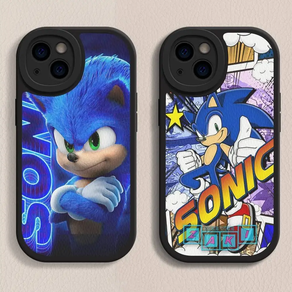 

Game S-Sonic Movie Anime Phone Case For IPhone 11 12 13 14 15 16 Pro Max Plus Leather Cover