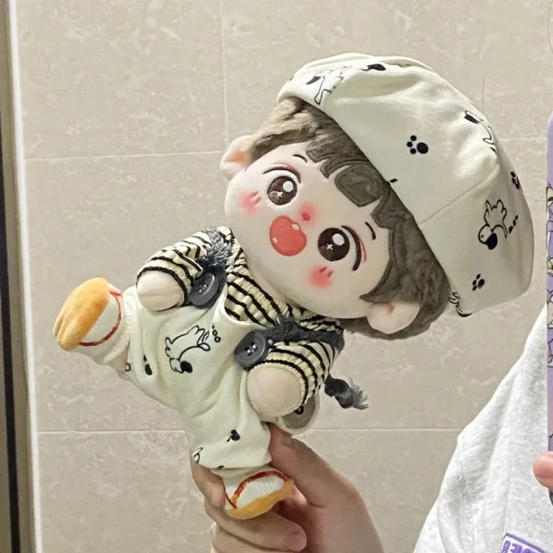 10/15/20cm Cotton Doll Clothing Strap Pants T-Shirt Hat Attribute Cute Doll Doll Dress-Up Set