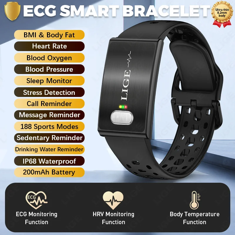 LIGE 2026 ECG+PPG Nursing-Grade Smart Bracelet