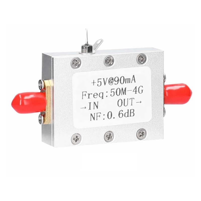 Módulo amplificador rf de baixo ruído, módulo amplificador rf de metal, placa de rádio amador lna 50m-4ghz nf = 0.6db