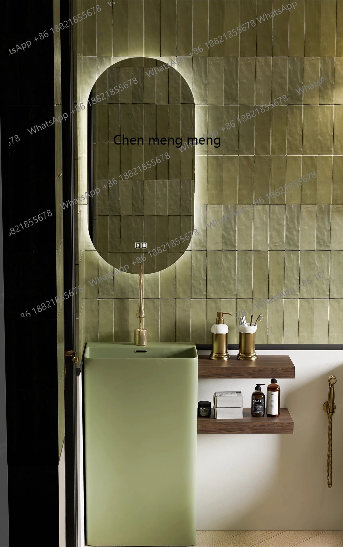 

Double-layer slate column basin, bathroom, balcony floor-to-ceiling hand washing, washbasin