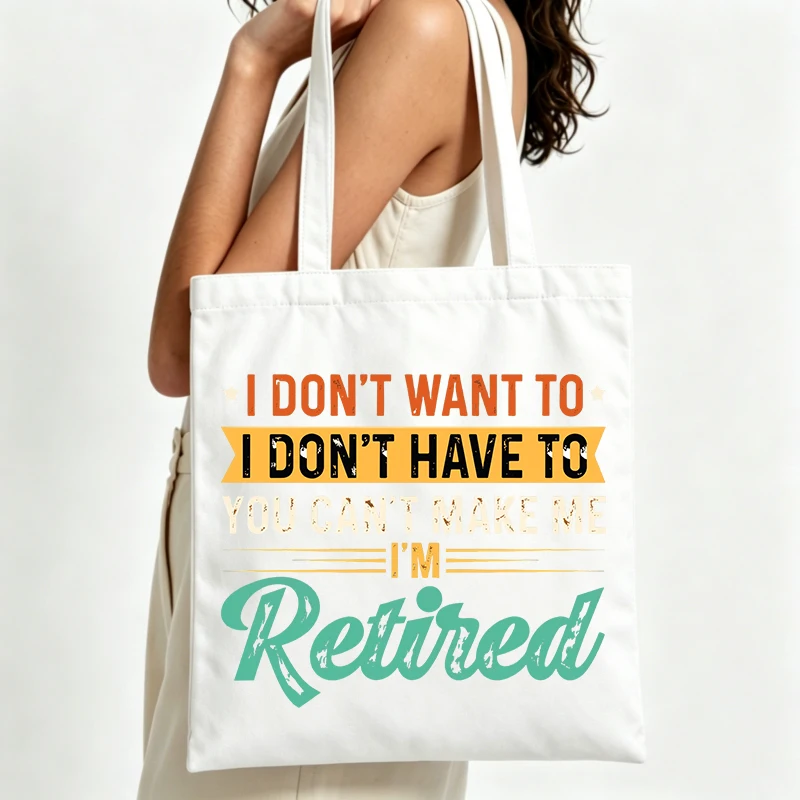 slogan-style graphic canvas tote bag, casual daily shopping and street-style outings
