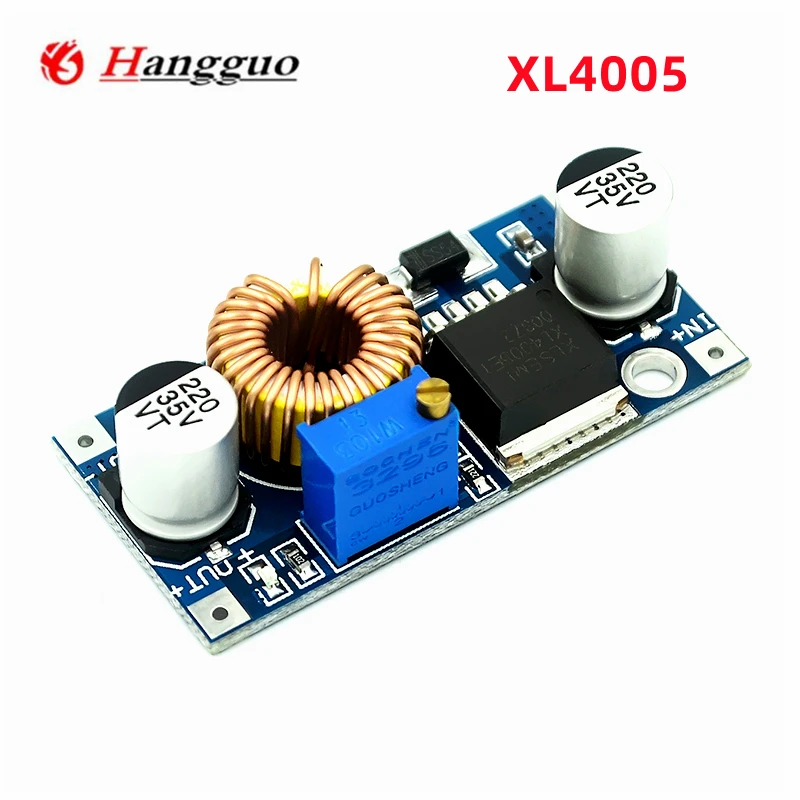 5PCS 5A DCDC adjustable step-down PSU High power XL4005 high efficiency voltage regulator is much higher than LM2596