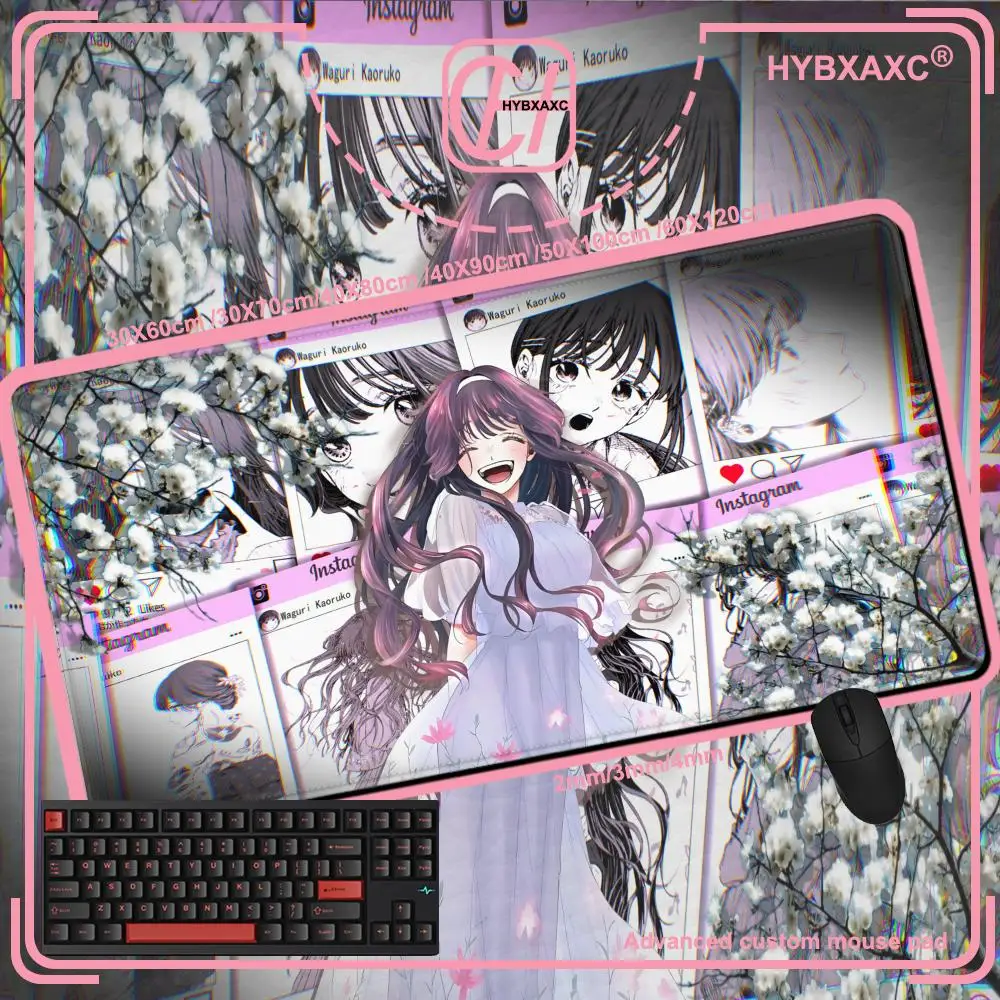New Anime The Fragrant Flower Blooms with Dignity Mouse Pad Cute Kawaii Girl Kaoruko Waguri Desk Mat Print HYBXAXC Keyboard Mat