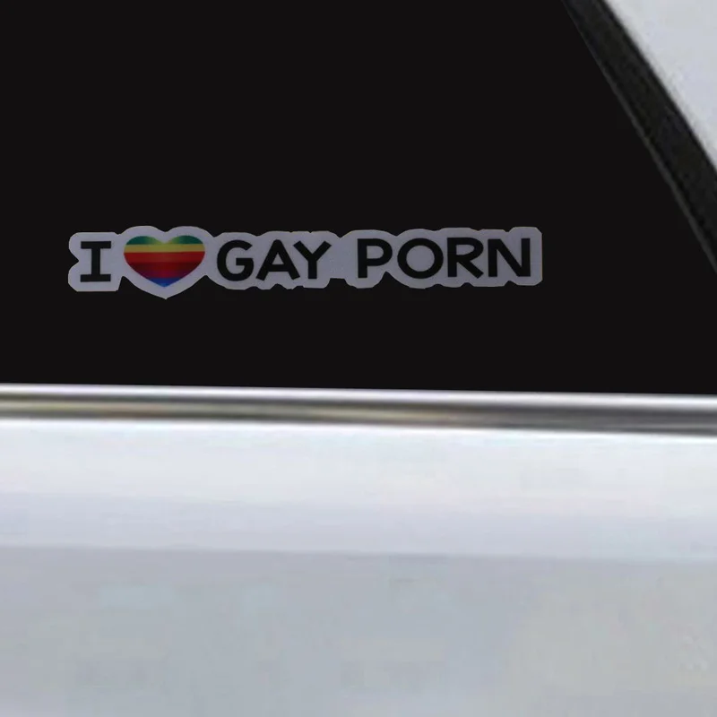 

Creative I Love Gay Porn For Car SUV Bumper Window Stickers Car Decoration Decals DIY Decor Accessories 13.7CM*2.2CM