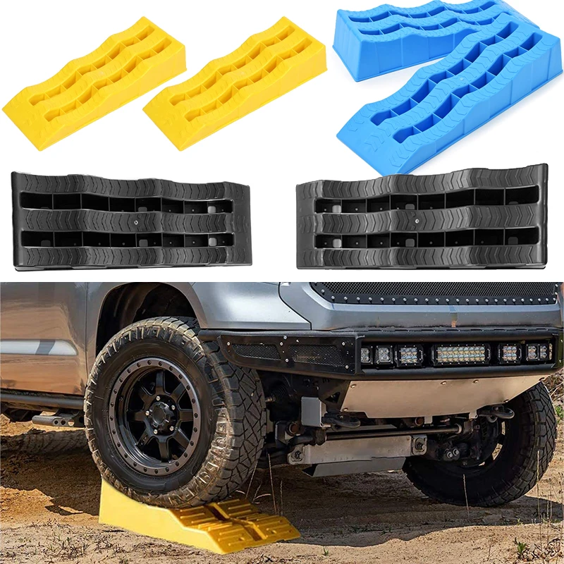 RV Leveling Ramps 2pcs RV Leveling Ramps 3-Step Camper Leveling Blocks Trailer Wheel Chock for Stabilizing Uneven Ground Parking