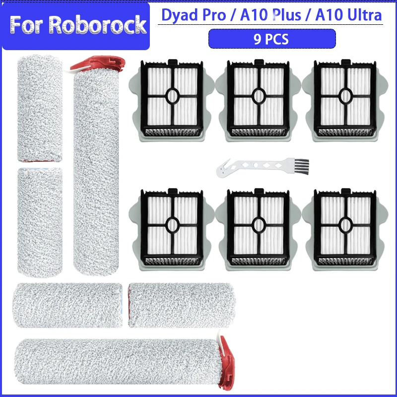 Sikat rol Filter Hepa untuk Roborock Dyad Pro / A10 Plus/Kombo suku cadang penyedot debu Aksesori pengganti