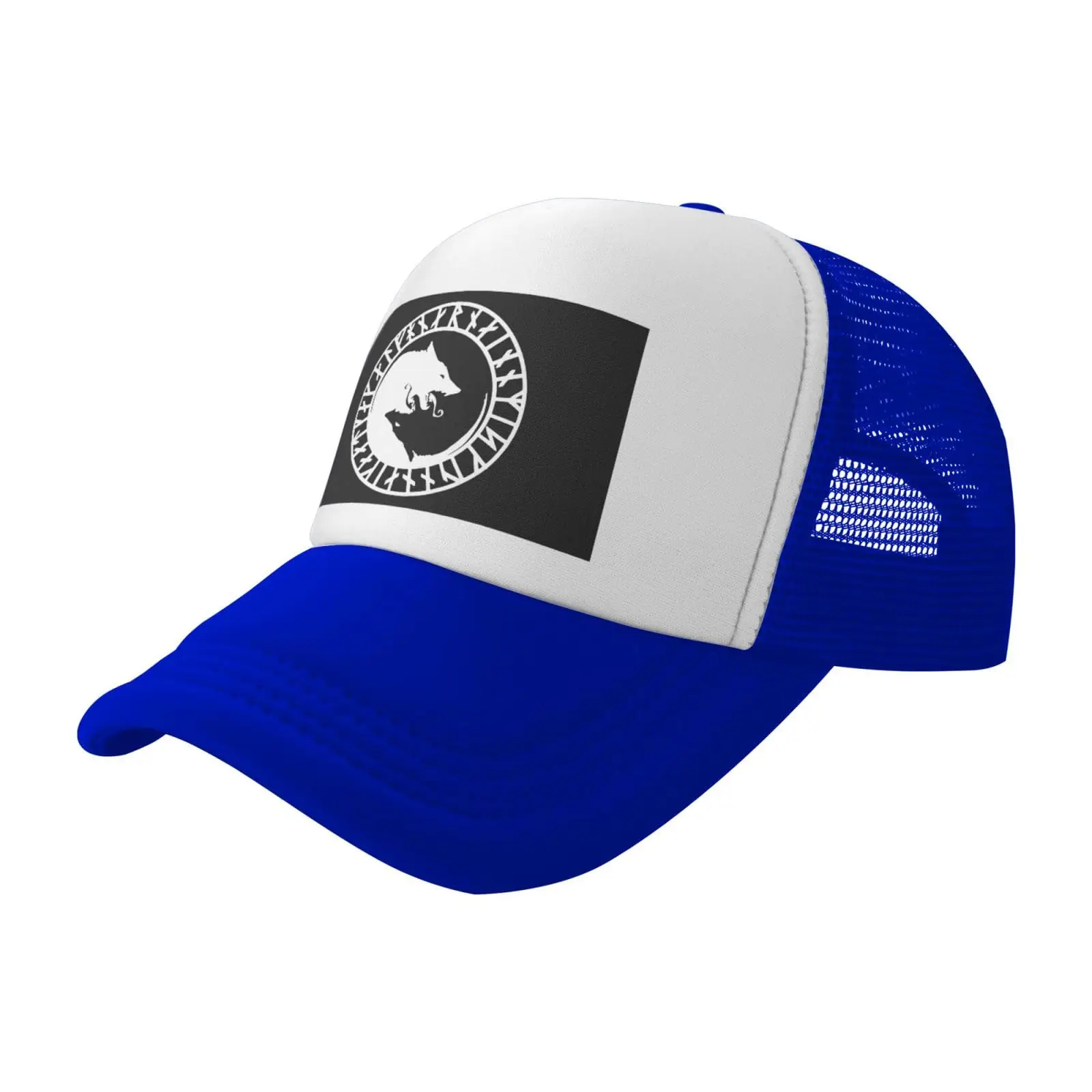 

Viking Norse Wolf Trucker Hat - Mesh Baseball Snapback Cap for Men Or Women Outdoors Blue