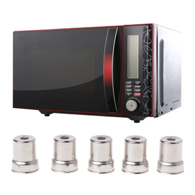 5 ชิ้น/เซ็ตหมวกเหล็กเตาอบไมโครเวฟเปลี่ยนรอบหลุม Magnetron Silver Tone 918D