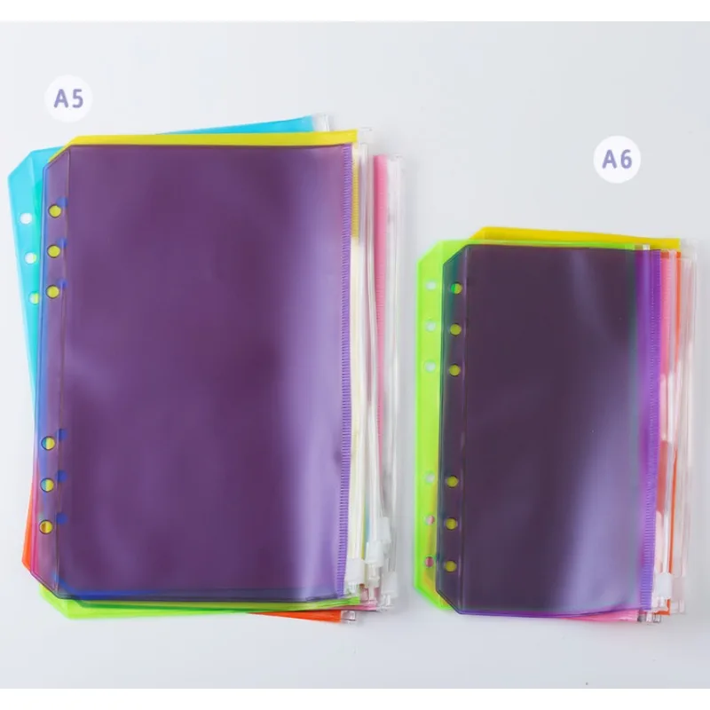 10PCS Single Pocket Plastic Divider Set - A5/A6 Size, Fits For Standard 3-Ring Binders - Great for Organizing Documents & Files