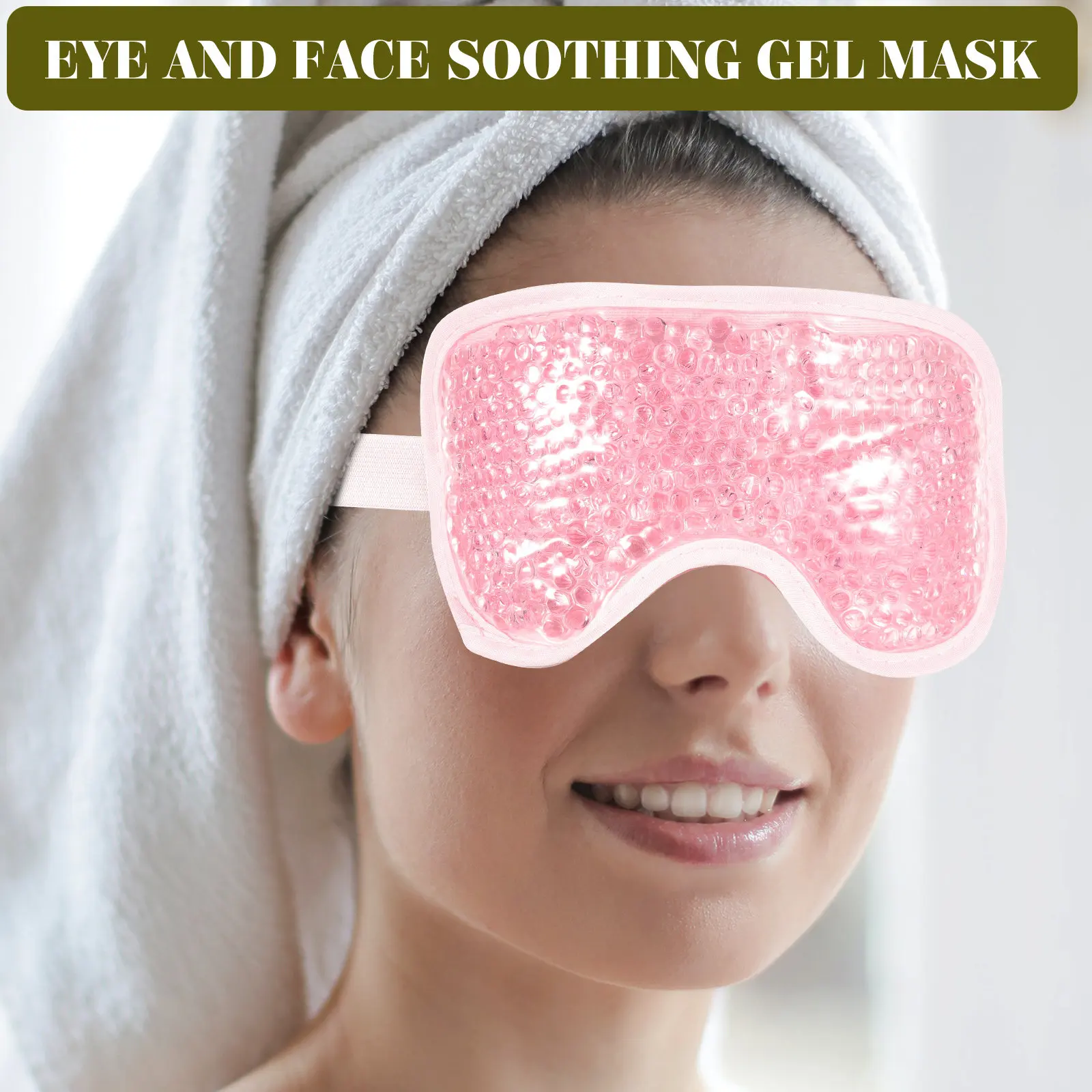 1Set Reusable Cooling Gel Face Mask Cold Eye Mask for Women Men Day Night Use Soothing Ice Pack for Dark Circles Pores Skin