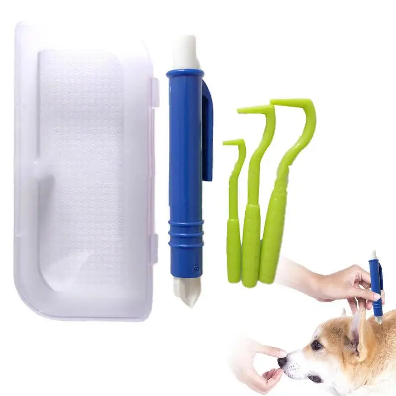 Tick Remover For Dogs 4Pcs Tick Remover Tweezers Flea Remover Tools Set Flea Remover Comb Lice Supplies For Cat Pet Human Horse