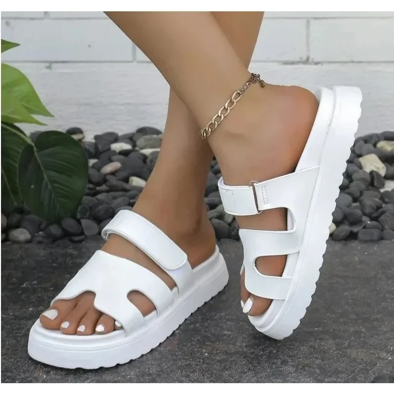 Rome Slippers Women Luxury Flats Platform Shoes Summer Open Toe Beach Flip Flops Fashion Slingback Sandals Walking Mujer Slides