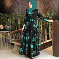 Robe Hijab à Fleurs pour Femmes Musulmanes, Tenue Imprimée Vintage, Dubaï, Turquie, Islam Arabe, Caftan, Maroc, ix 3