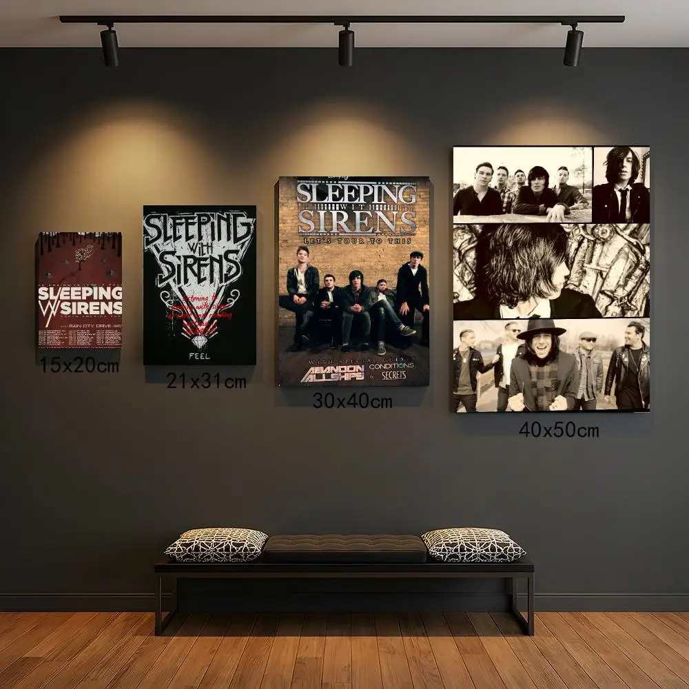 band S-Sleeping with Sirens-S Poster Peel and Stick Wall Art for Cafe Office Bar and Home Decoration