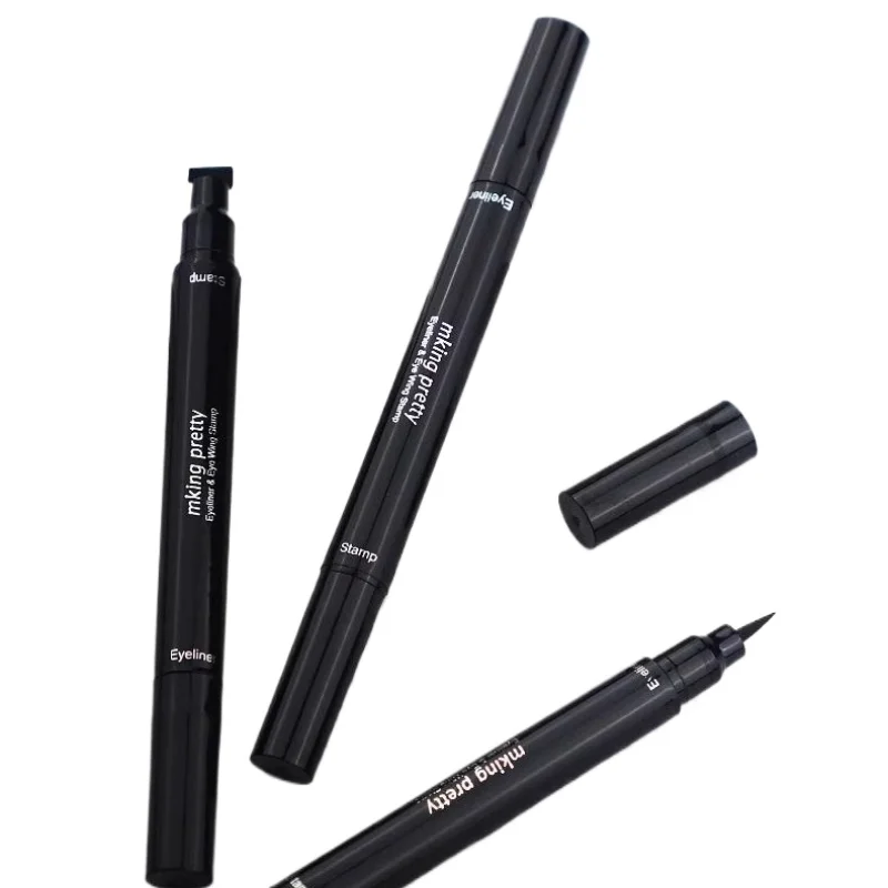 

~Lazy double head seal eyeliner non-smudging waterproof black ultra-fine triangular pen tip natural eye makeup