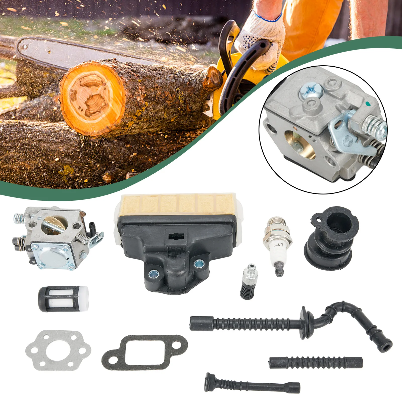 Chain Saw Maintenance Kit Featuring a Reliable Carburetor and Complementary Air Filter Tailored For Model Range Of M021 To M250