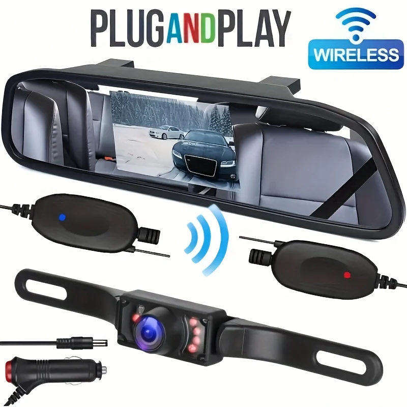 

Wireless 4.3" Rear View Mirror Monitor Backup Camera Car Reversing System Kit Free Shipping Stock