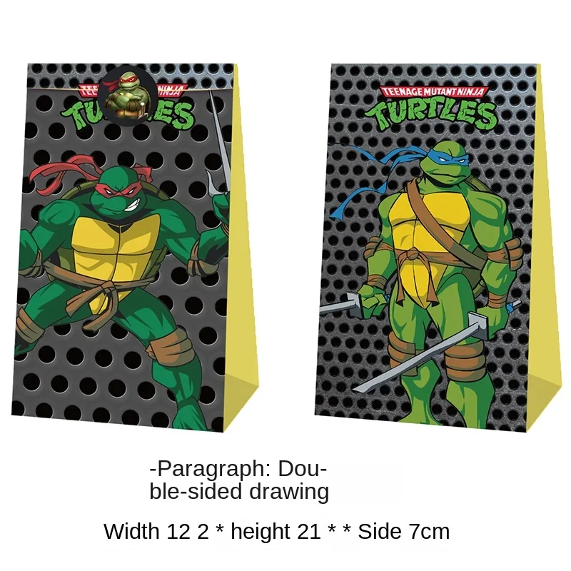 12/24/36pcs Teenage Mutant Ninja Turtles Birthday Party Decor Candy Gift Bag Snack Paper Cartoon Candy Gift Bag Party Supplies