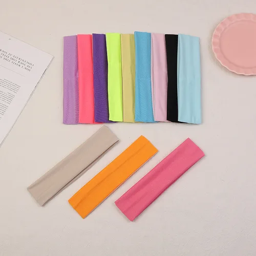 Imagen 2 del producto Diademas elásticas deportivas para Yoga, diademas elásticas de tenis de Color sólido, gorros de Yoga para Fitness, accesorios para el cabello para mujer, venta al por mayor