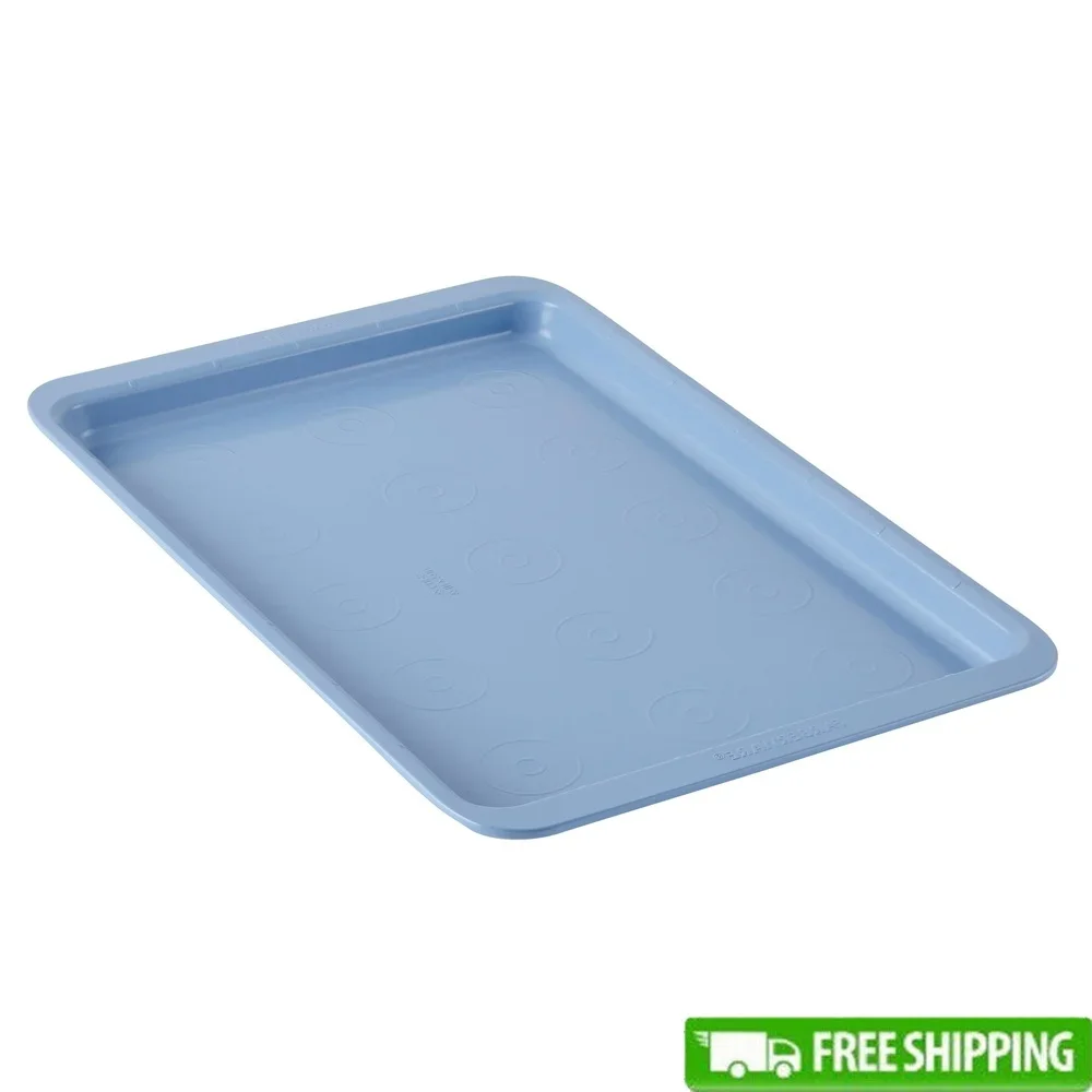 

Nonstick Baking Sheet with Easy Slice Guide Extra Wide Handles Durable Steel Construction Dishwasher Safe Oven Safe