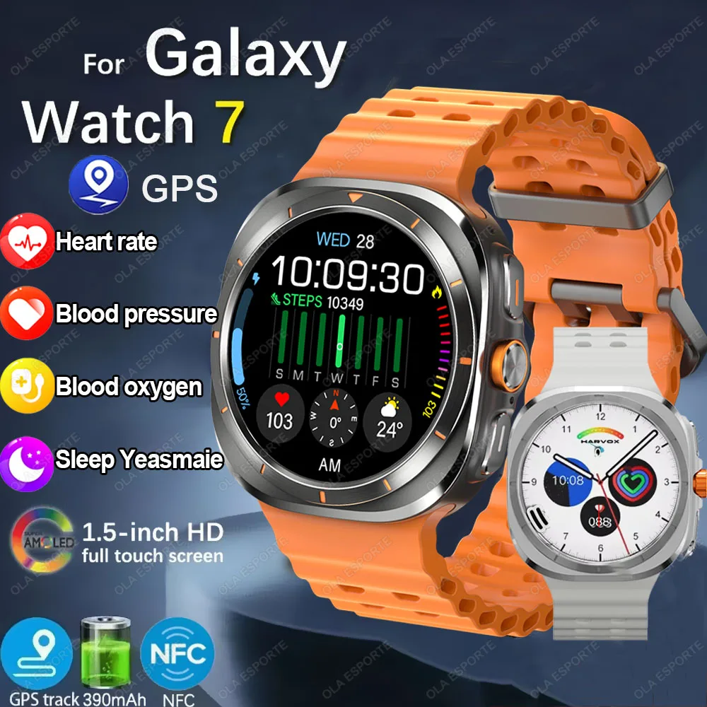 For Samsung Galaxy Watch 7 Ultra GPS Smart Watch Women Outdoor Waterproof Sports Man AMOLED BT Call IP68 Galaxy 6 Smartwatch New