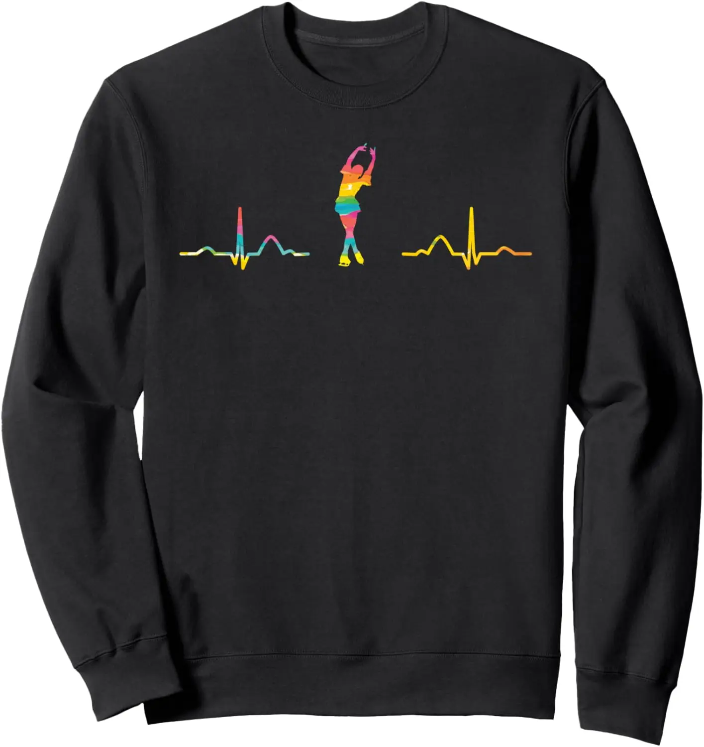 Sweat-shirt de patinage sur glace pour filles, patineuse artistique, battement de cœur, EKG