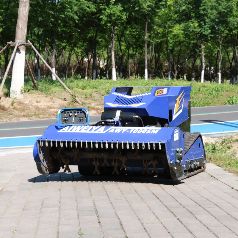 Customized Reliable Remote Control Lawn Mower Grass Shredder Self Propelled One Key Start For Courtyard Lawn