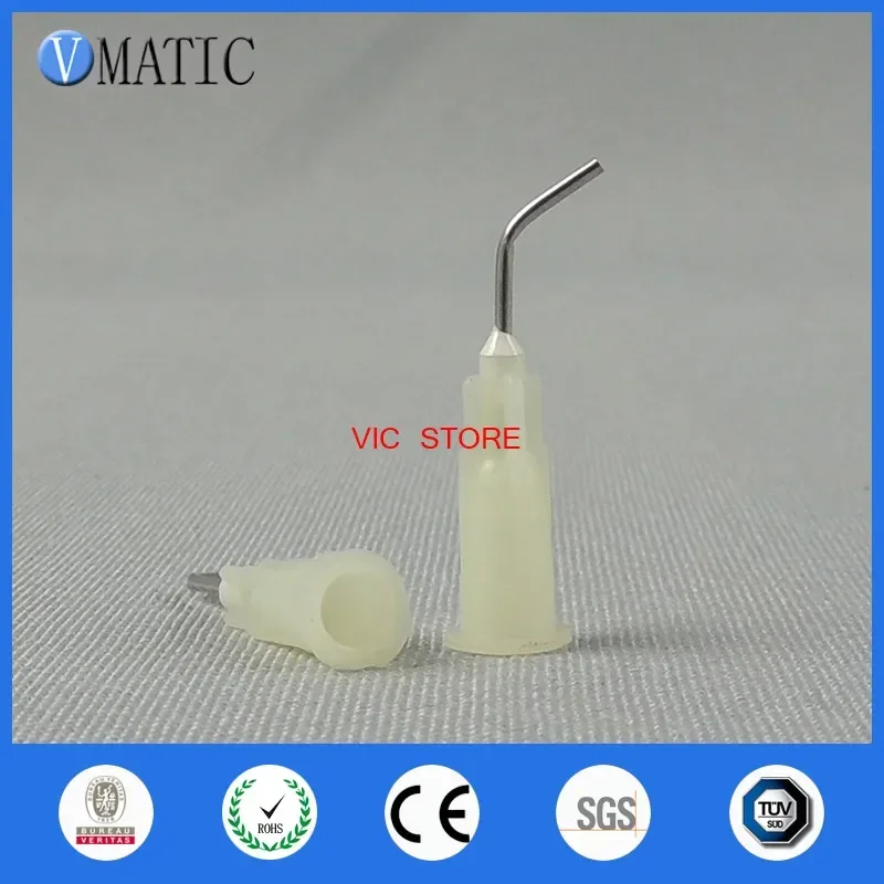 Free Shipping 100 Pieces 19G 45 Bent Degree 0.5'' Glue Dispensing Needle Bayonet Type Dispenser Needles 1/2 Inch