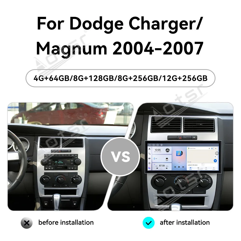 CarPlay 15.8’’ Android 15  For Dodge Charger/ Magnum 2004-2007 Car Radio Car GPS Navigation HD Screen Multimedia Player Head