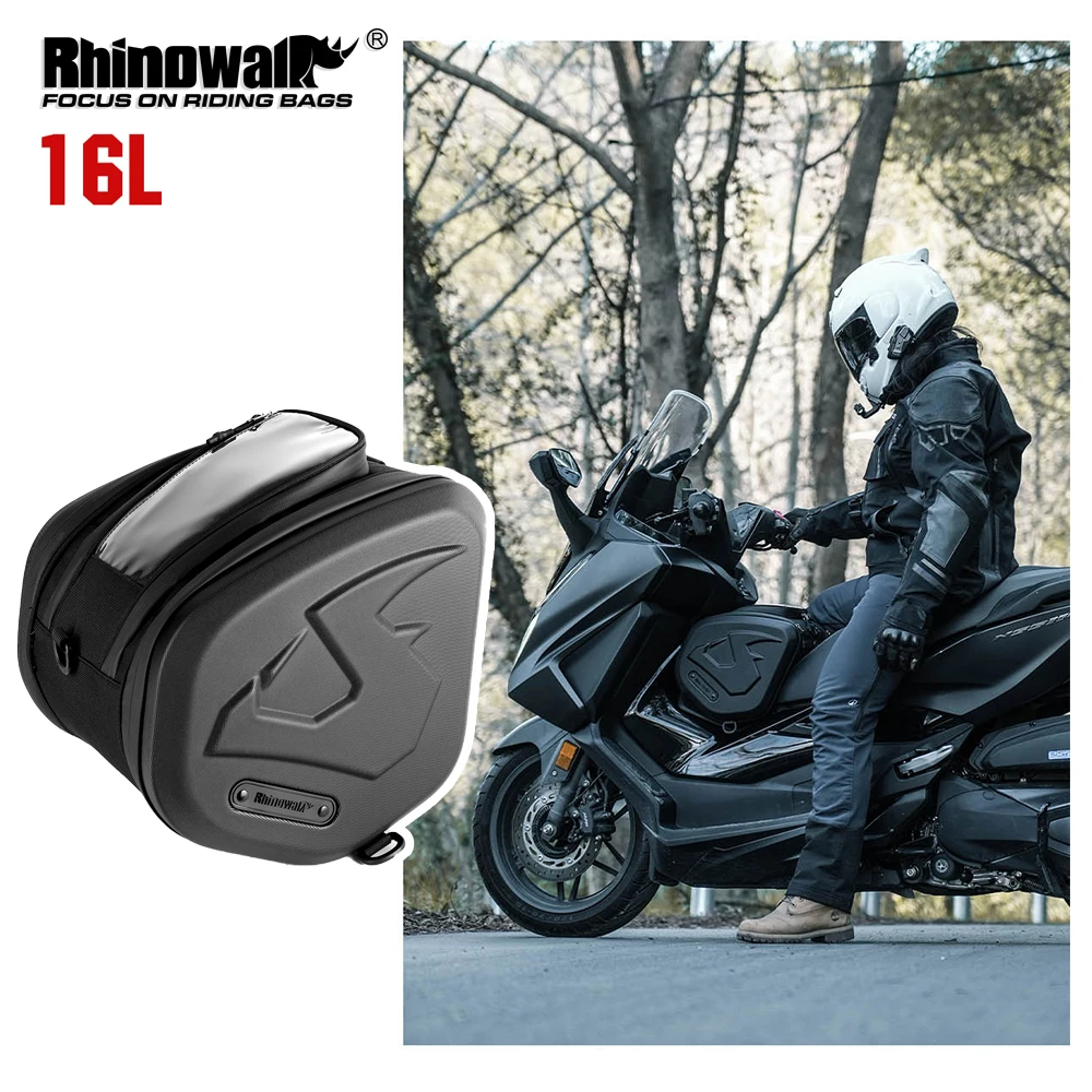 

Мотоциклетная сумка Rhinowalk с жестким корпусом, 16 л, для мотоциклов и скутеров, с дождевиком и плечевым ремнем, для Honda, BMW, YAMAHA, VOGE